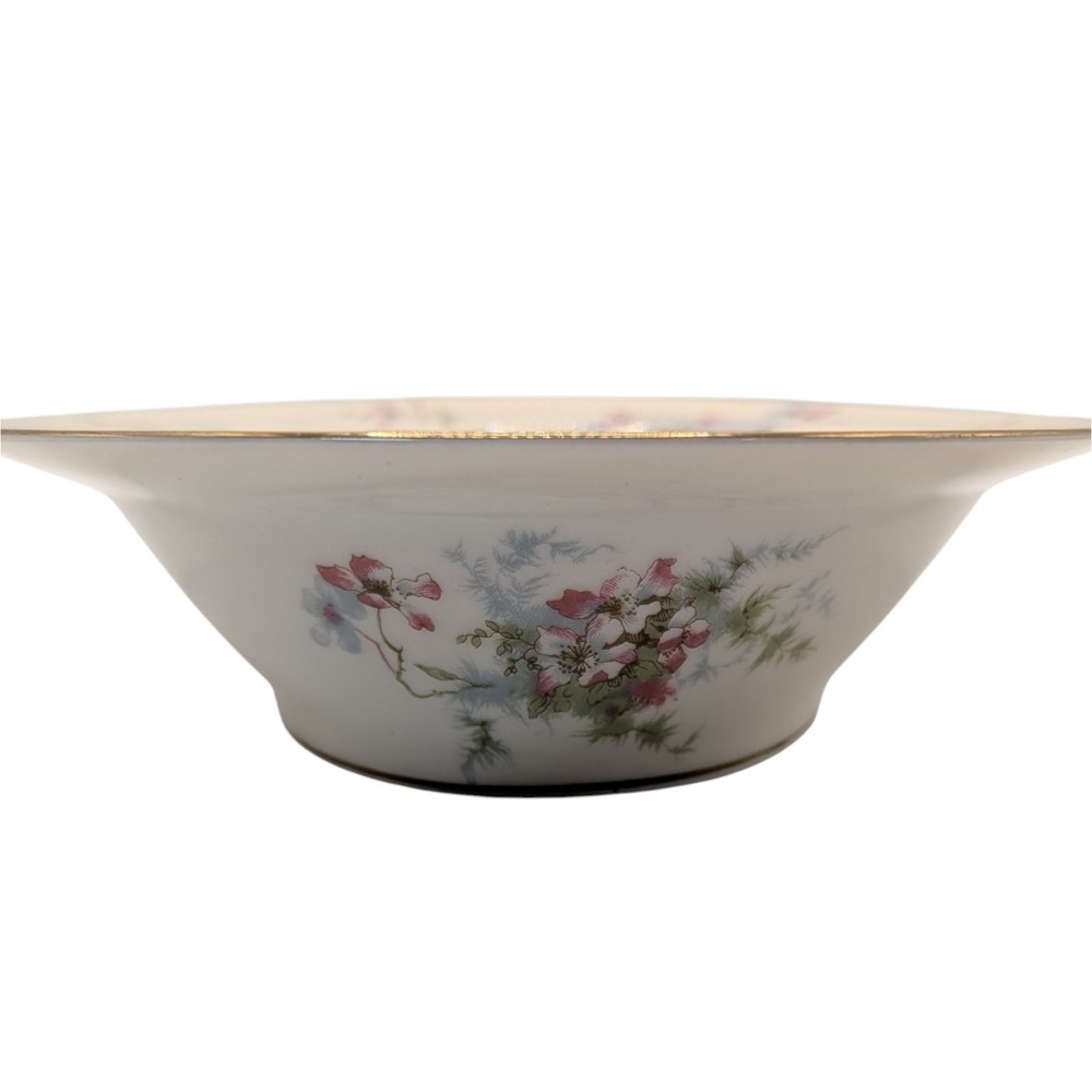 Vintage Theodore Haviland Serving Bowl Apple Blossom Oval Gold Trim New York - Picture 5 of 12
